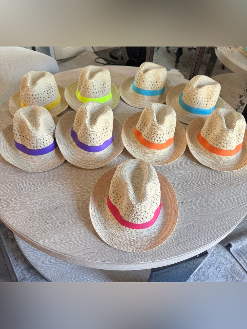 Fun Express Bulk Fedora Rainbow hats, set of 9, NEW